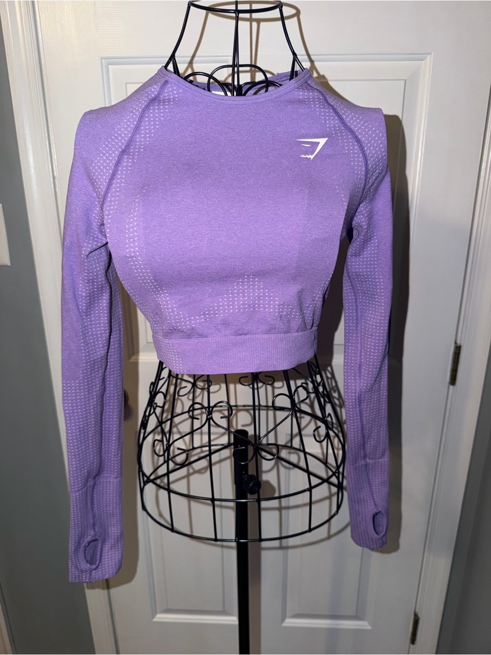Gymshark Lavender Seamless Long-Sleeve Crop Top